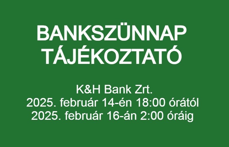 Bankszünnap tájékoztató