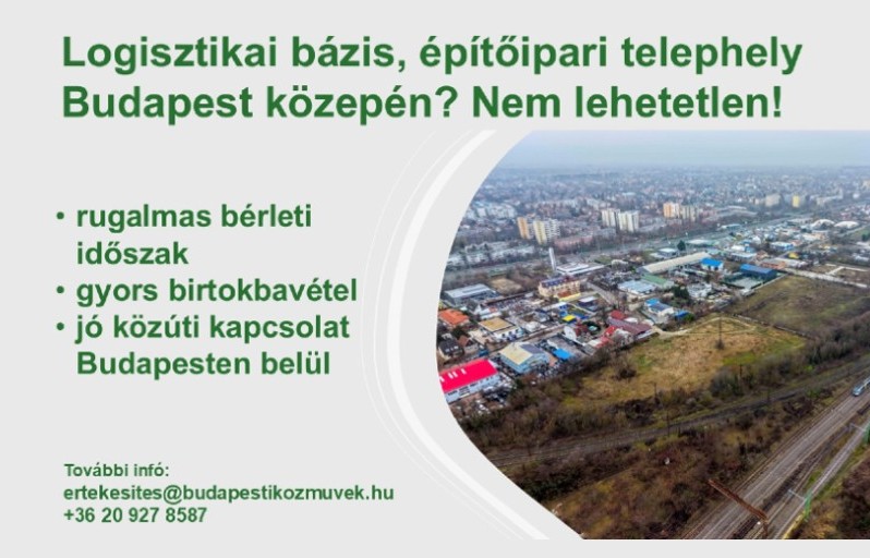 Budapesten, a Rákosrendező térségében jelentős méretű, jól megközelíthető területeket kínálunk rugalmas feltételekkel bérbeadásra